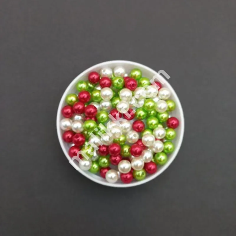 Beads Pearls Red/White 