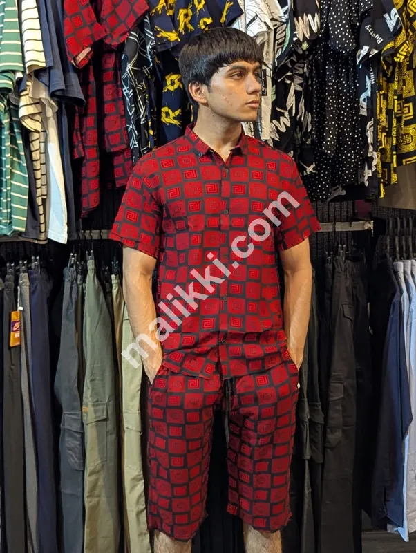 Linen Red Tracksuit -0