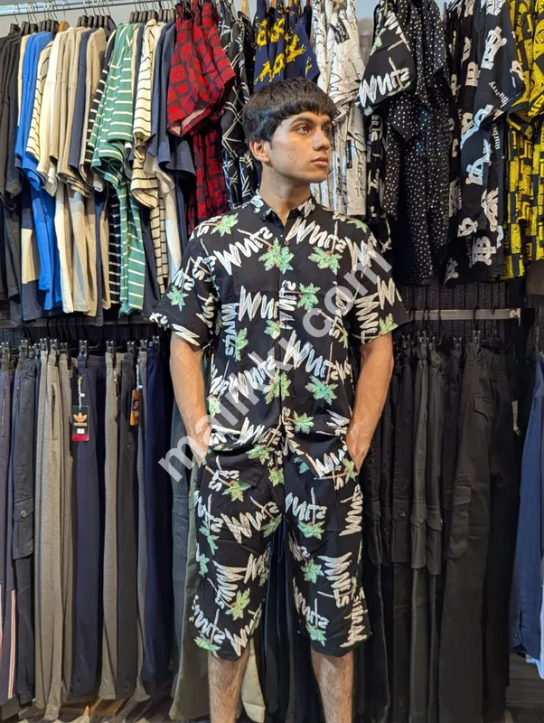 Linen Black Floral Tracksuit