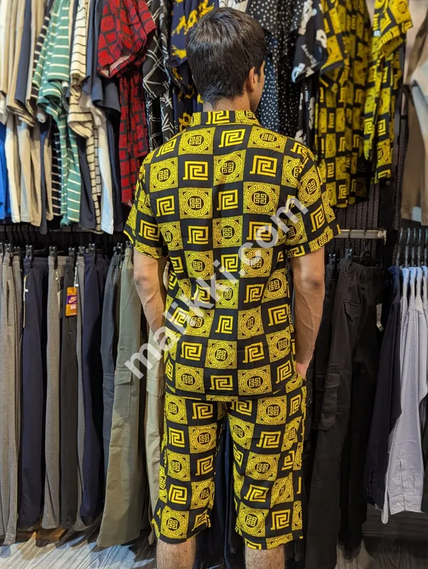 Linen Yellow Black Tracksuit