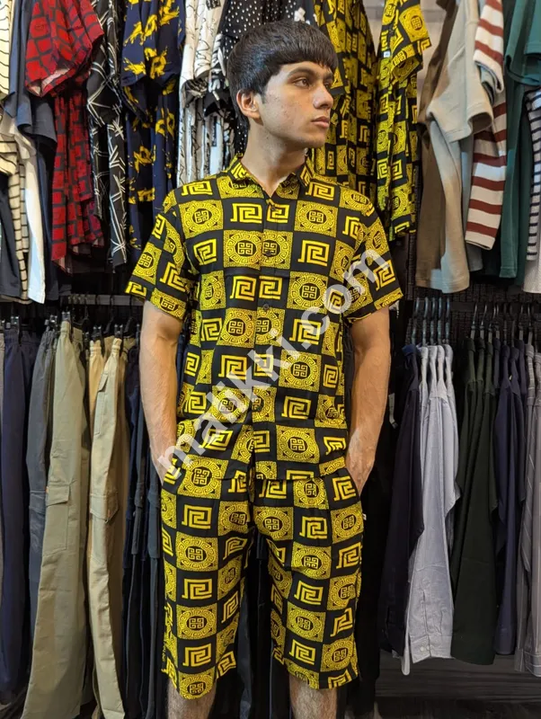 Linen Yellow Black Tracksuit