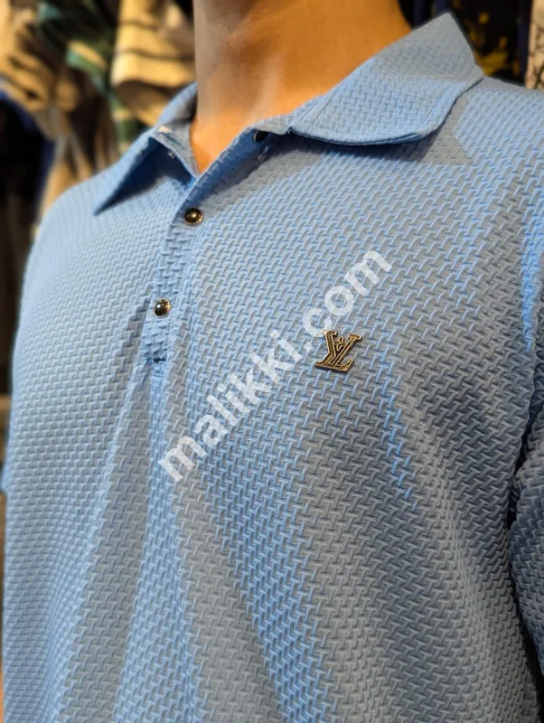 China Fabric Sky Blue Polo Shirt