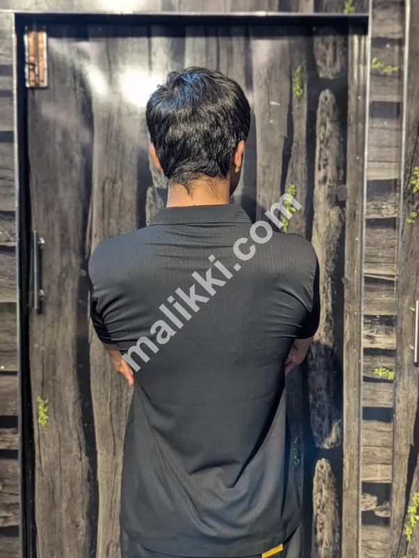 LV China Fabric Black Polo Shirt