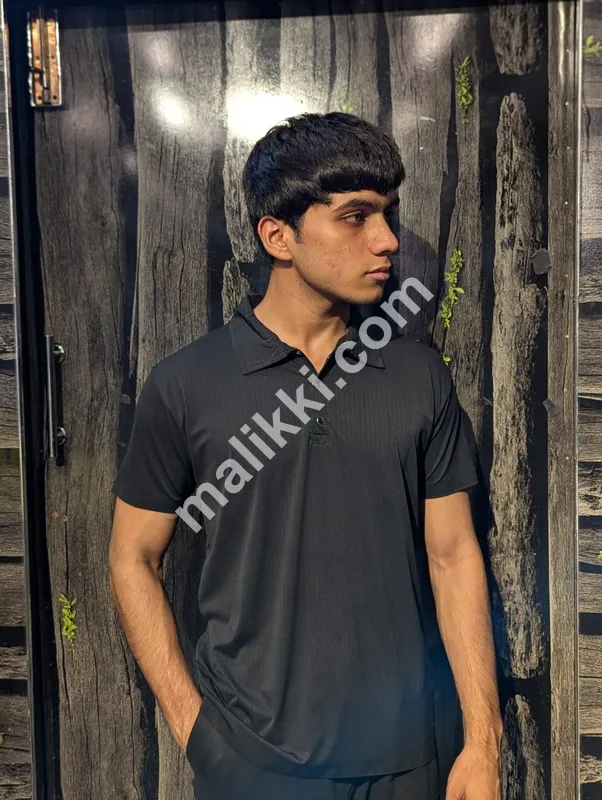 LV China Fabric Black Polo Shirt
