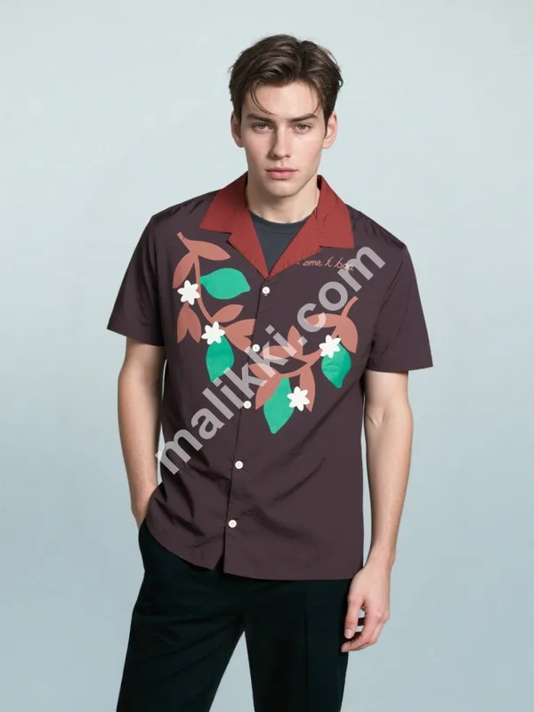 Men Cut Collar Shirt -0
