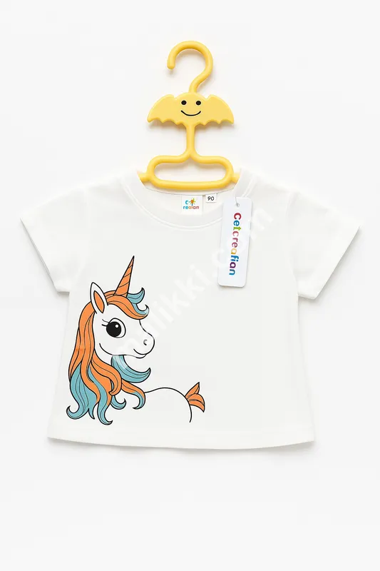 White Unicorn Graphic Tee for Girls 