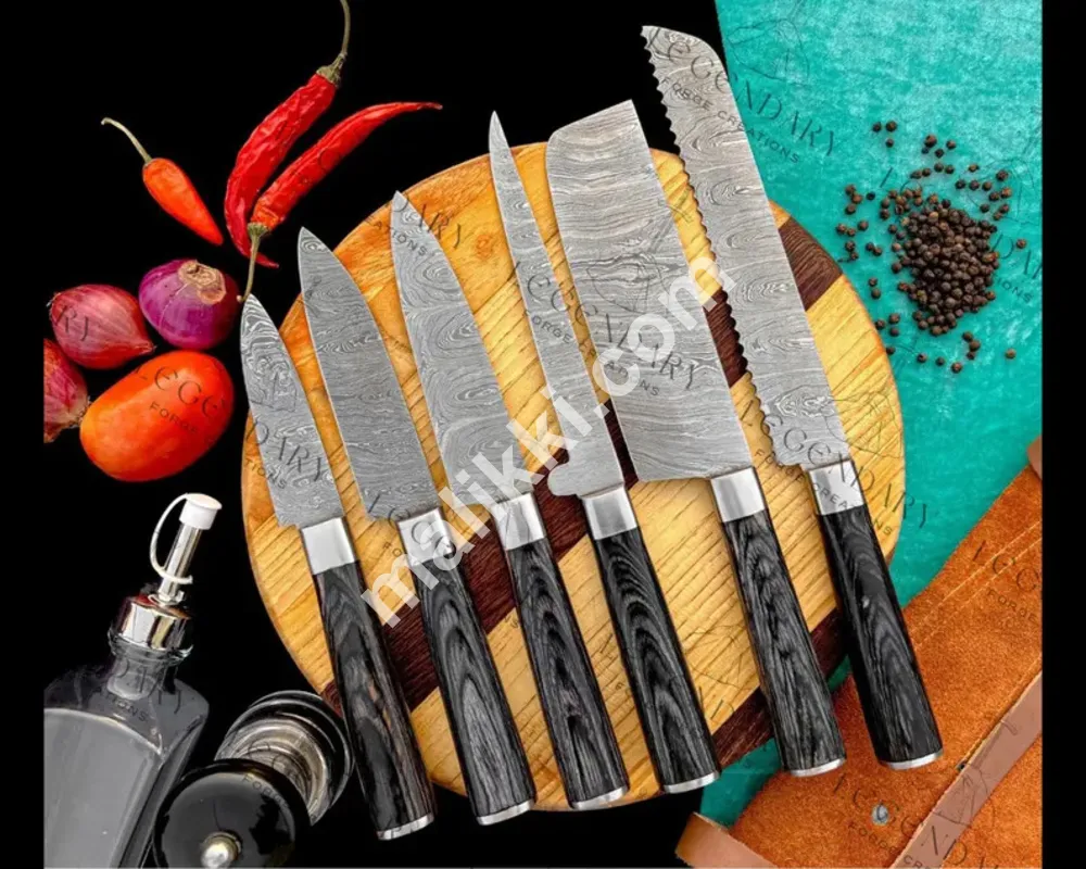 Hand Forged Damascus Chef Set Knife