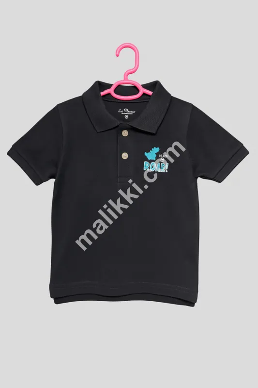 Premium Quality Black Toddler Polo Shirt-0