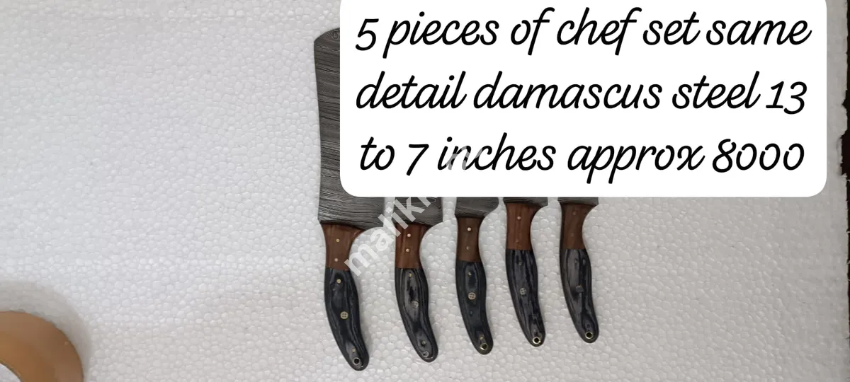 5 Pieces of Chef Set Steel Knife 
