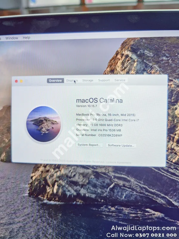 Apple Macbook Pro Core i7 2015 2GB Dedicated Card A1398