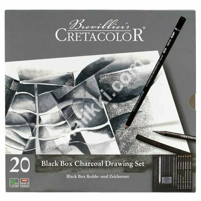 Cretacolor Black Box Charcoal Tin Drawing Set of 20-0