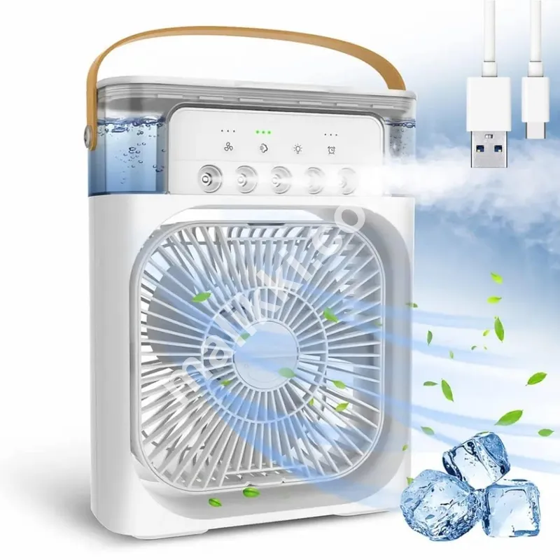BIG Portable Fan Mini Air Cooler USB Type C Night Light Water Mist Fan