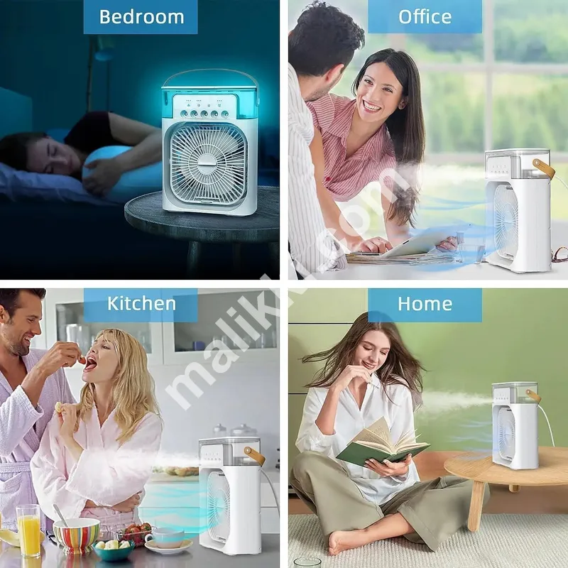BIG Portable Fan Mini Air Cooler USB Type C Night Light Water Mist Fan