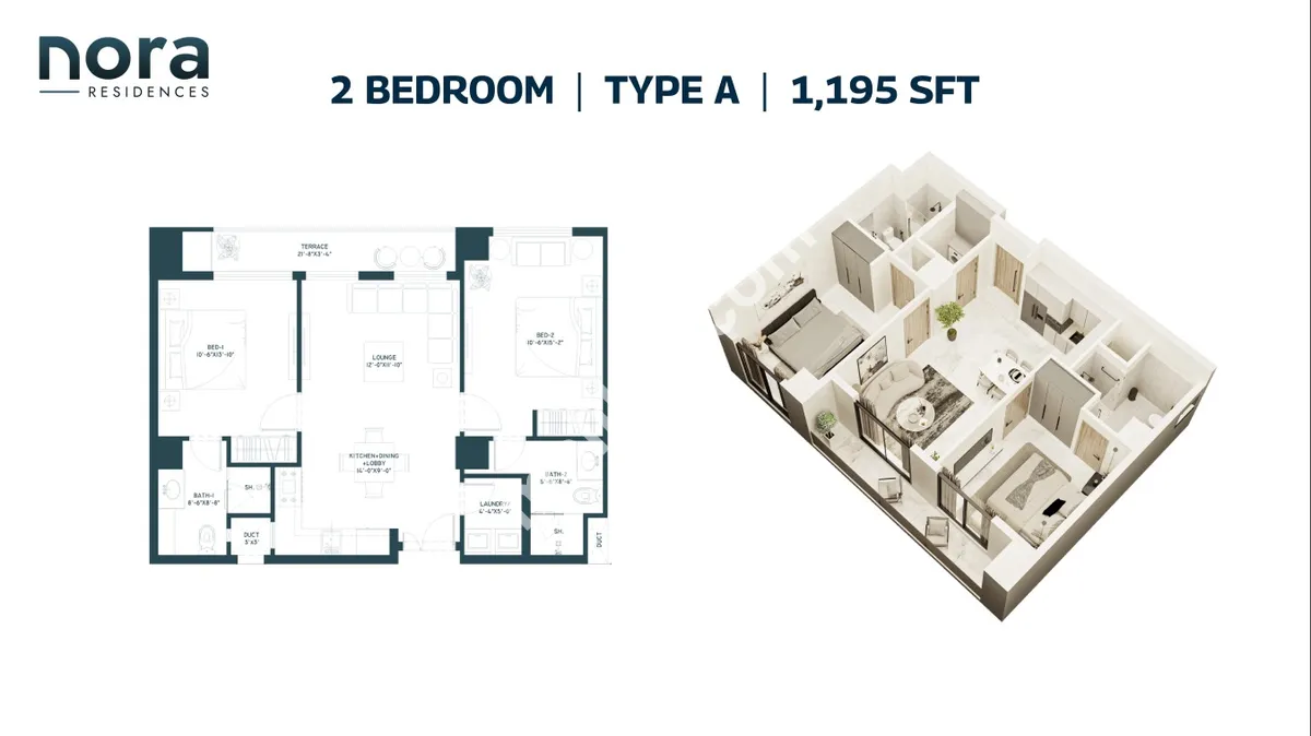 2 بیڈروم اپارٹمنٹ برائے فروخت 