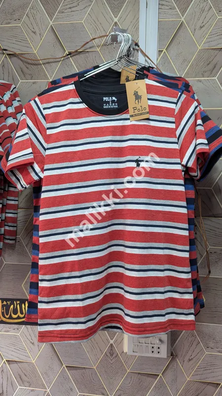 Red White Polo T Shirt