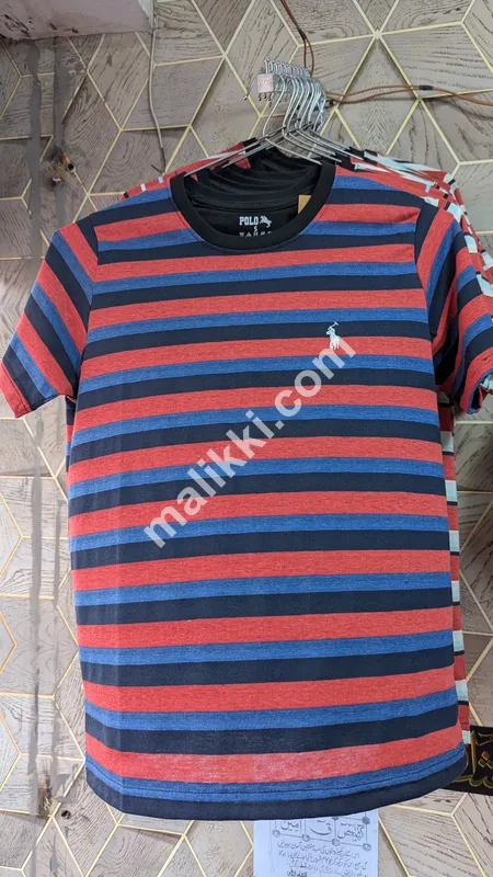 Blue black Strips Polo T Shirt