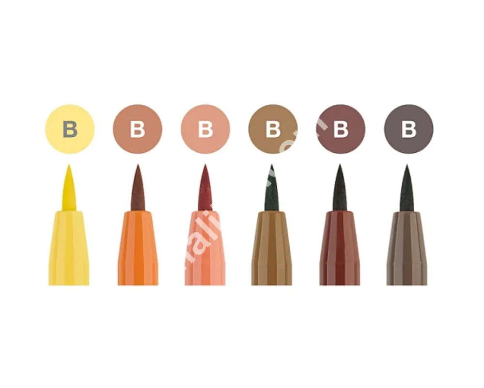 Faber-Castell PITT Artist Pen B Brush Terra Set of 6