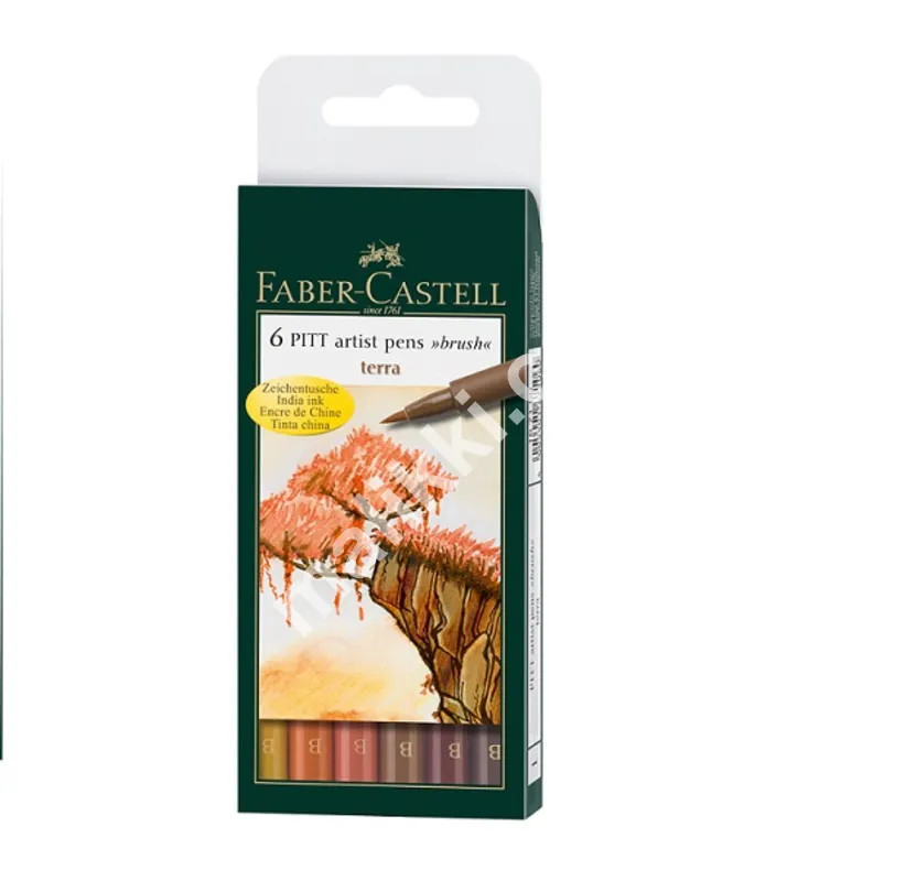 Faber-Castell PITT Artist Pen B Brush Terra  Set of 6