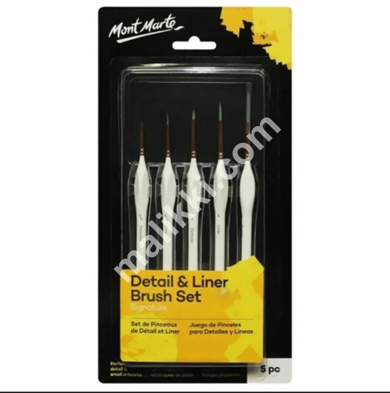 Mont Marte Detail and Liner Taklon Multiple Medium Brushes