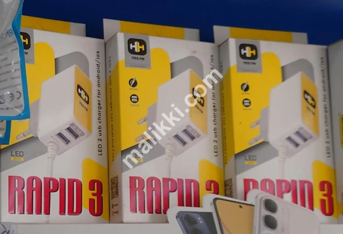 HH Rapid 3 Fast Charger Led 2 USB Charger for Android and Ios