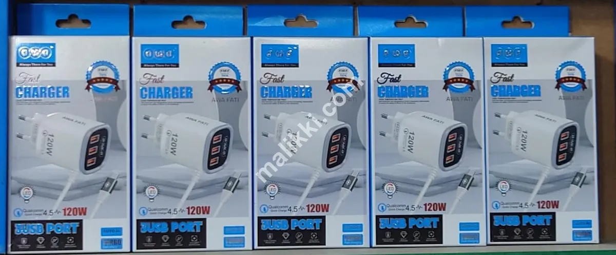 AMB Fast Charger with 3 USB Ports Type C 120W