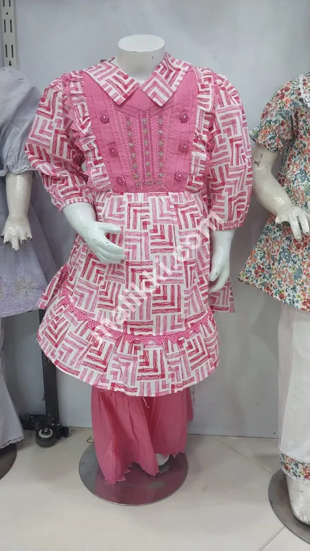 pink Casual Dress For Baby Girls