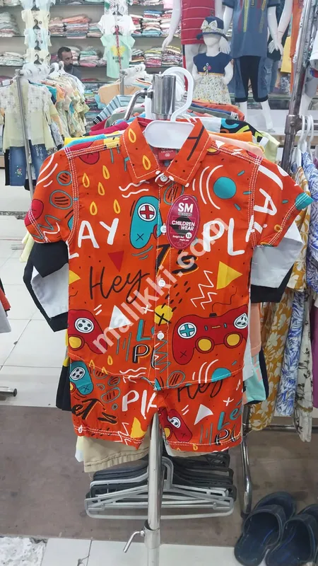 orange Kids Summer Casual Dress-0