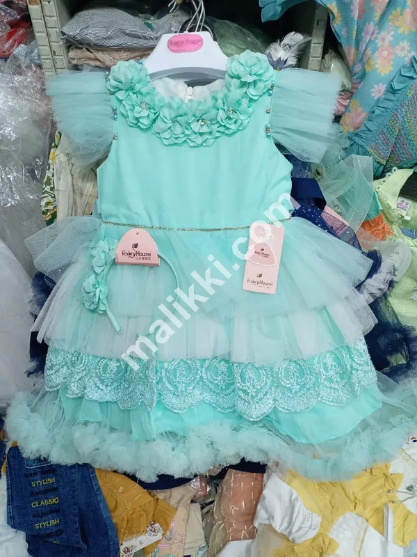 Net Frock In Blue Color for Baby Girls-0