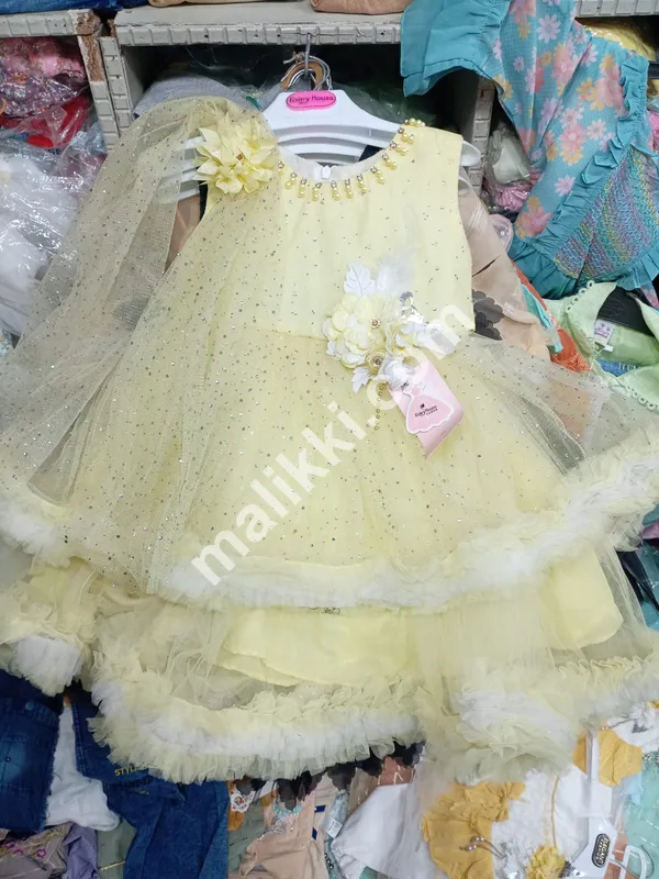 Yellow Net Frock for Baby Girls