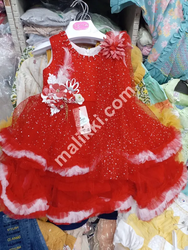 Red Net Frock for Baby Girls