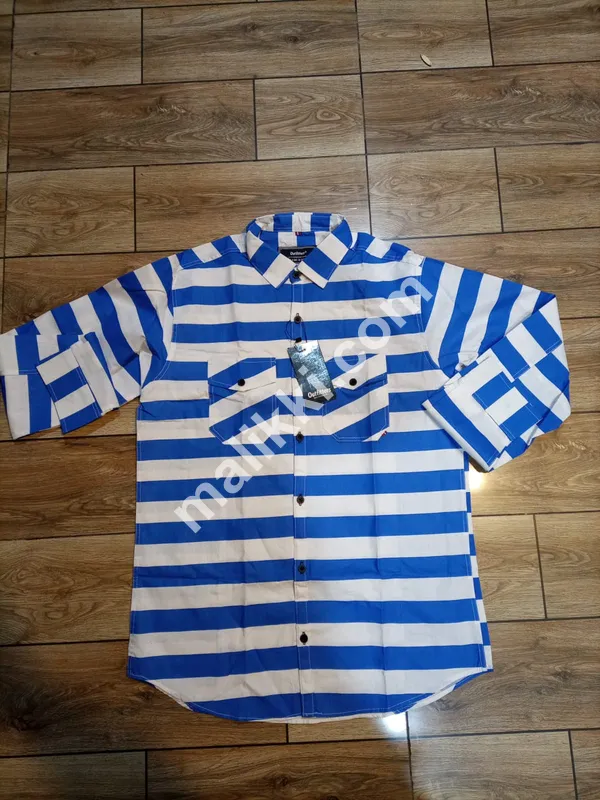 Blue White Lines Casual Shirt-0