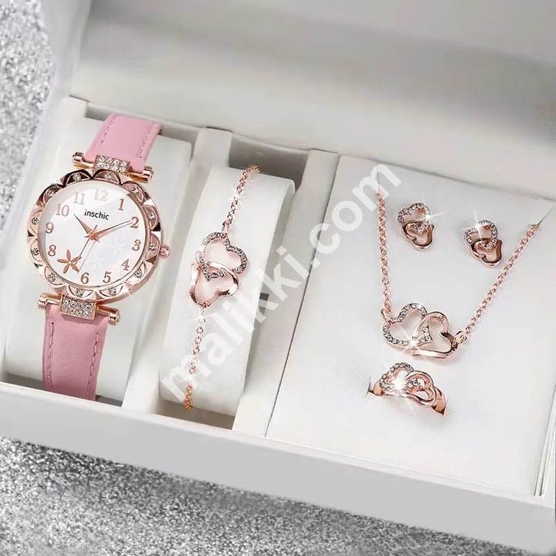 5 PC Jewellry & Bracelet Watch Set