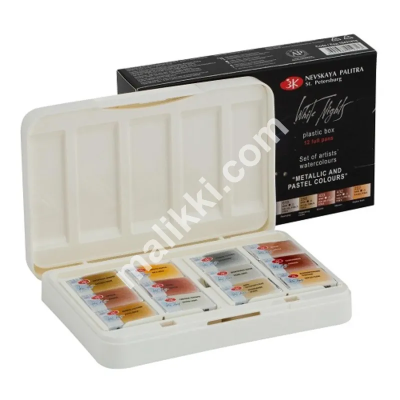 Nevskaya Palitra White Night Artists Metallic / Pastel Set 12 Pans-0