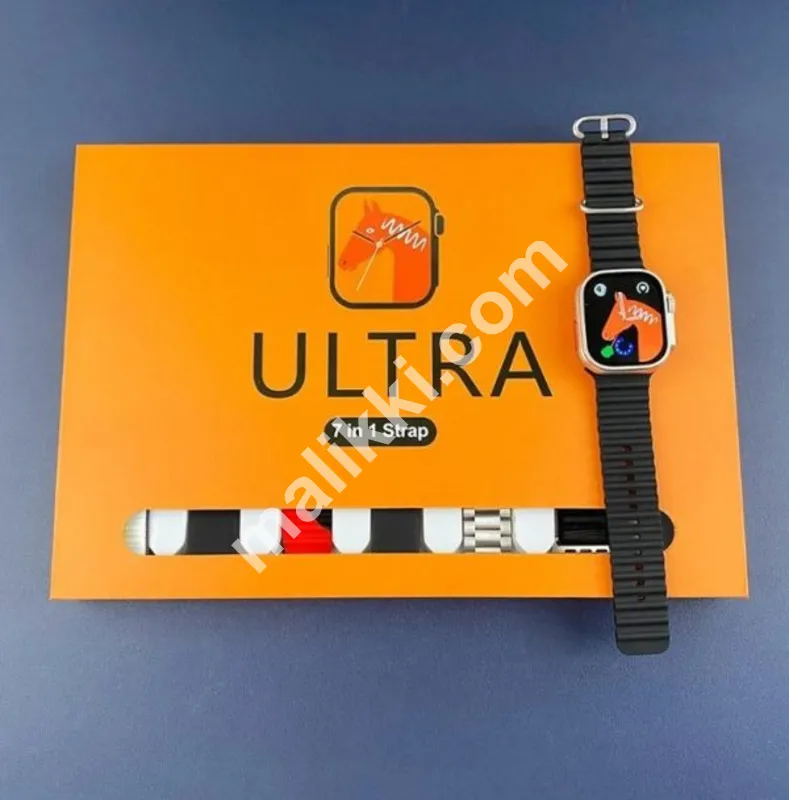 7-in-1 Ultra Smart Watch  Advanced Multi-Feature Fitness Tracker with Heart Rate Monitor, Sleep Tracking, Bluetooth Calling, Sports Modes & More Random Color Straps  Smartwatch With 6 Silicone Stripes And 1 Metal Strip