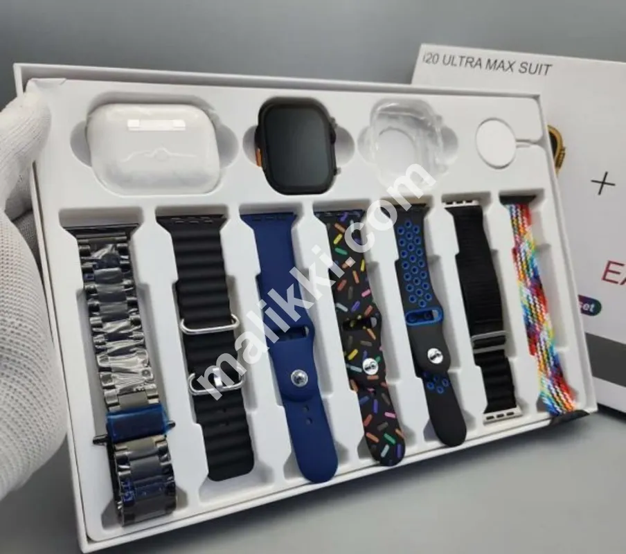 I20 Ultra Max Suit Smart Watch 10 In 1 Box 2.3inch Large Screen With 7 Strips Smartwatch With Airpords2 (random Color)