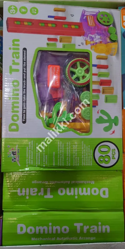 Domino Train with blocks