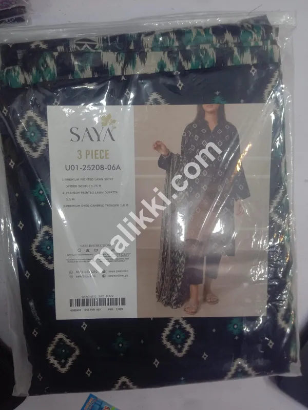 SAYA بغیر سلے ہوئے لان کا سوٹ-0