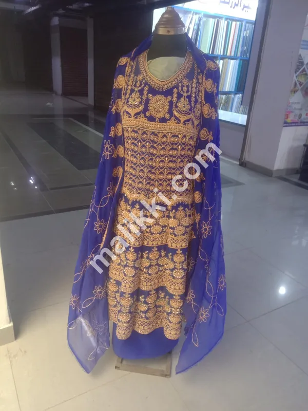 Chiffon Unstiched 3 PCS Frock Dress