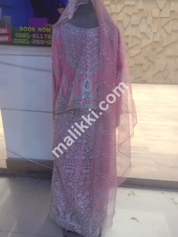 Net Unstiched 3 PCS Lehenga Dress-0