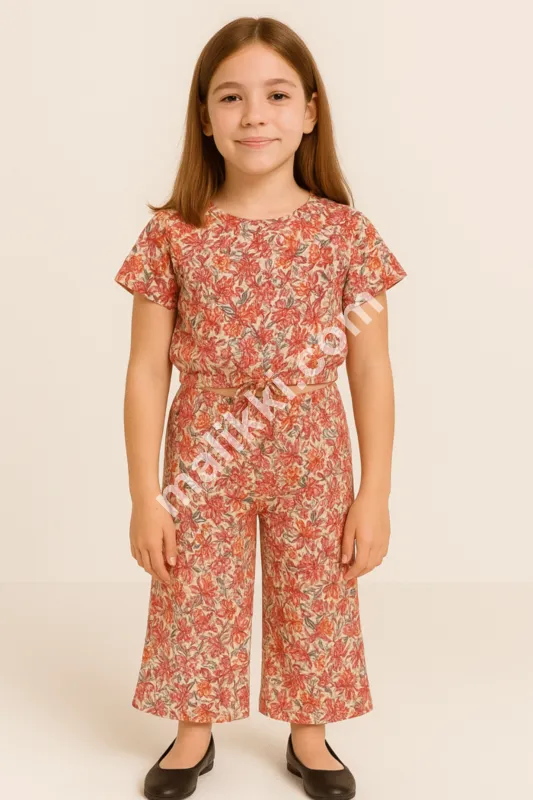 Pink Flowers Premium Quality Kids Casual Dress