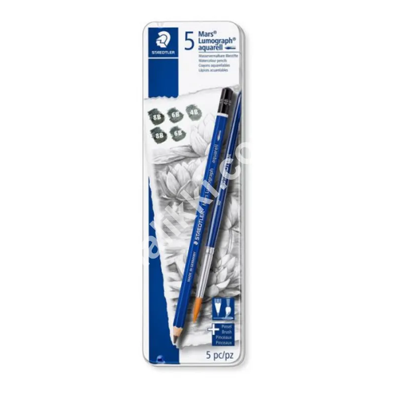 Staedtler Case Containing Graphite Pencils in Assorted Degrees and 1 Brush 5 Pack
