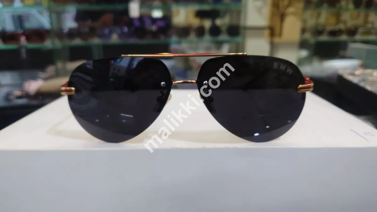 BMW Golden and Red Sunglasses for Men 