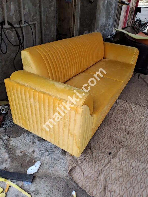 Premium 3 Seater Sofa Golden Color