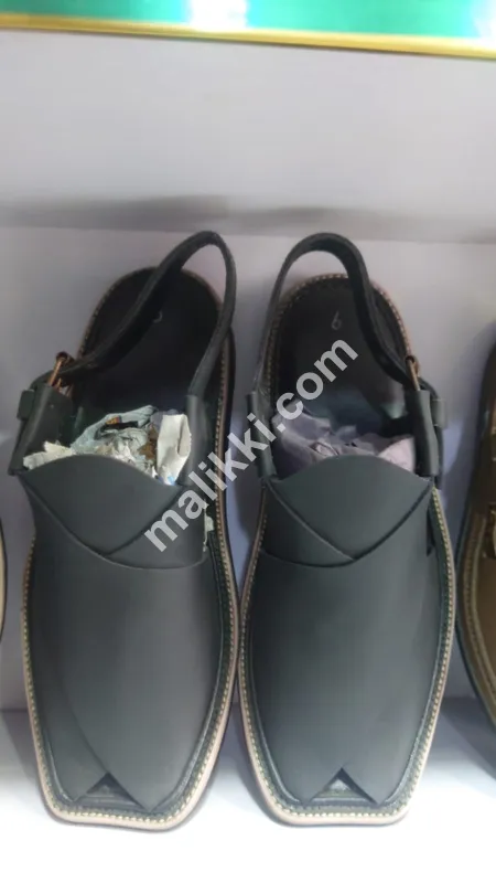 Black Peshawri Chappal Matt Finish