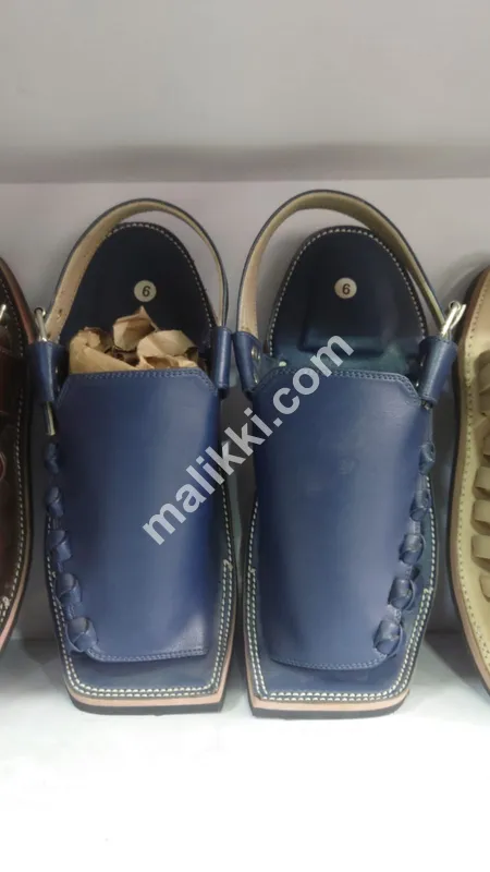 Balochi Chappal Blue Color with Beautiful Side Design