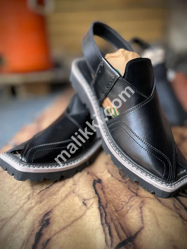 Black Peshawri Sandals-0