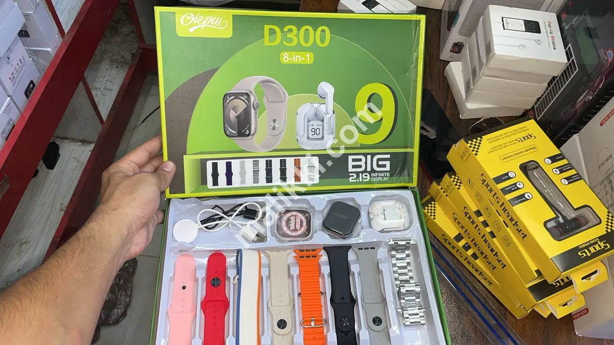 Smartwatch set with series 9 dial, watch cover,air 31 airpods and 8 straps in one box Available For Sale-0