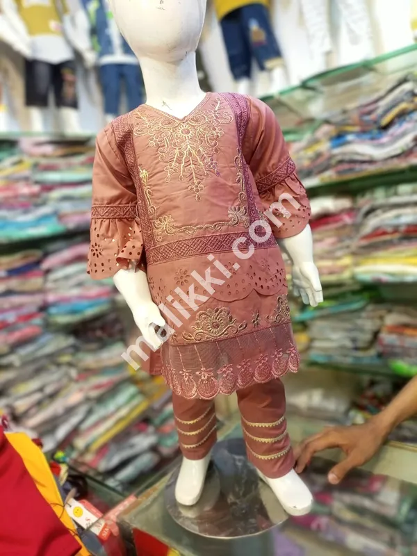 Fancy Embroidered Lawn Cotton Ready-Made Suit for Kid