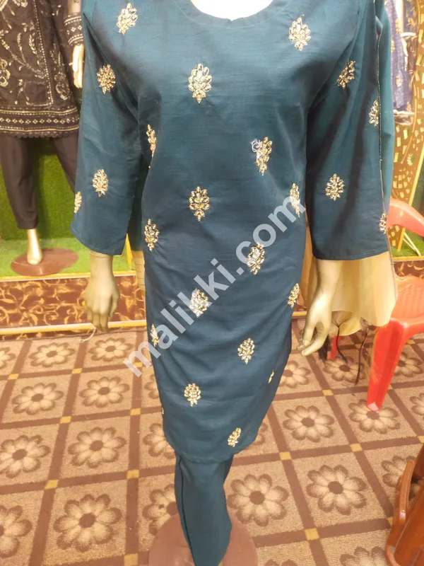 3 Piece Raw Silk Dress-0