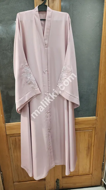 ندا فیبرک فل فلیئر بنچ ایمبرائیڈری عبایا-0